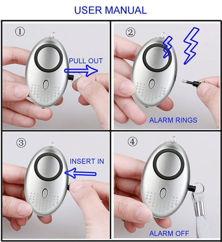 1PCS Personal Alarm Self-defense Siren Emergency Safe Keychain Sound Song Torch