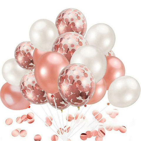 AU 20pcs Rose Gold Confetti Balloons For Birthday Marriage Party Decoration GIFT