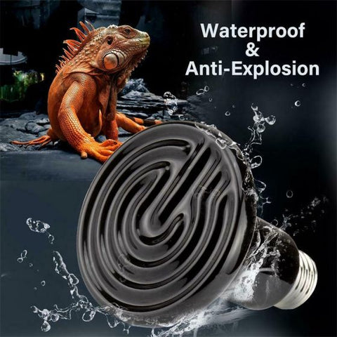 100W Infrared Ceramic Heat Emitter Reptile Heat Lamp Bulb for Lizard Snake