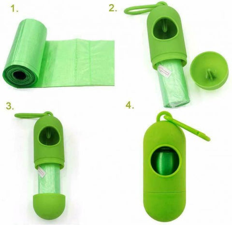 DOG POOP Bag Dispenser Holder Green / Black