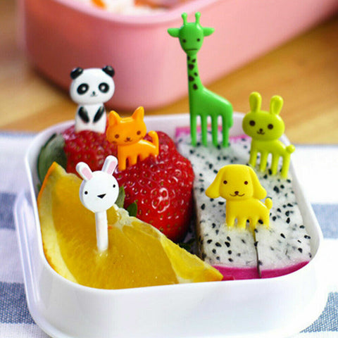 36PCS Kids' Animal Forks Decor Mini Food Lunch Box Accessory Fruit Picks Tool