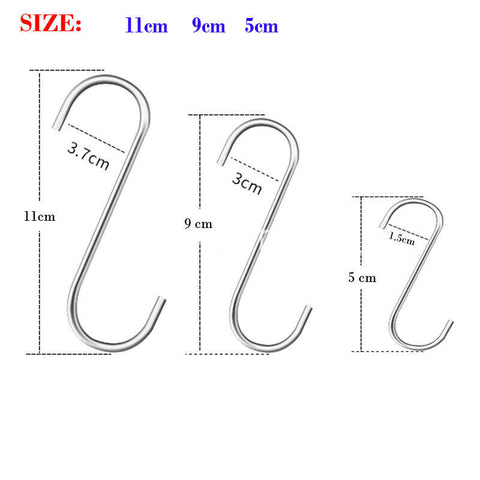 25x S Shape Hooks Kitchen Hanger Rack Clothes Hanging Holders