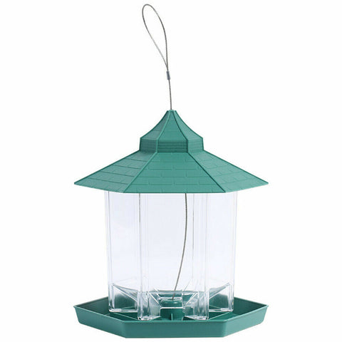 Garden Hanging Wild Bird Feeder Birds Gazebo Shape Container Waterproof Outdoor