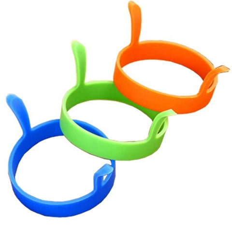 3x Baking Tools Silicone Egg Rings Non Stick Kitchen Pancake Handles Au Stock