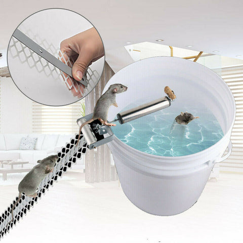 Walk The Plank Mouse Trap Roller Catch Mice Auto Reset Humane Bucket Rat Trap
