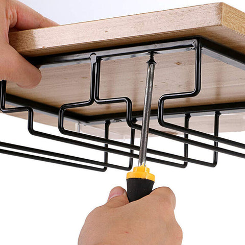 3/4/5/6/8 Slots Wine Glass Rack Holder Wall Hanger Hanging Bar Storage Rack AU