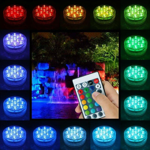 Underwater Lights Waterproof LED RGB Submersible Aquarium Pool Pond Lamp Remote