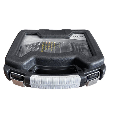 101Pc Combination Drill Bits Set Wood Hole Saw Metal Cement Screwdriver Drilling