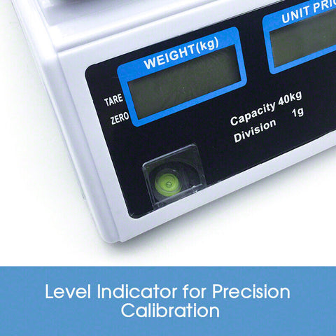 Kitchen Digital Electronic Scale 40KG Commercial Shop Weight Scales Food White
