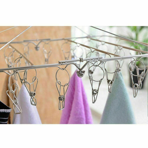 40/52/55 Pegs Stainless Steel Laundry Sock Underwear Clothes Dryer Rack Hanger