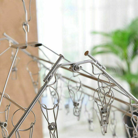 40/52/55 Pegs Stainless Steel Laundry Sock Underwear Clothes Dryer Rack Hanger