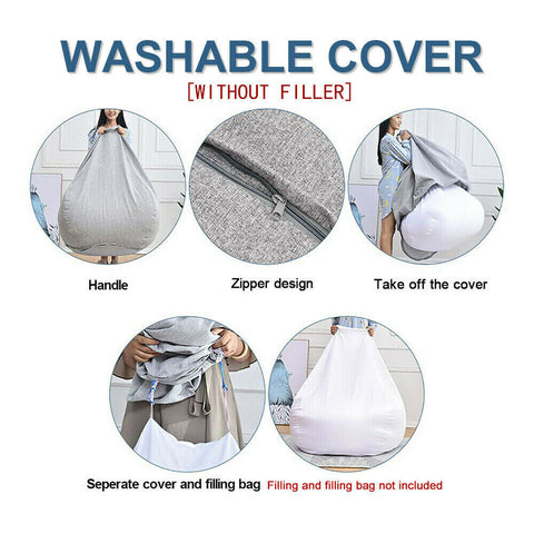 Extra Large Bean Bag Chairs Couch Sofa Cover Indoor Lazy Lounger