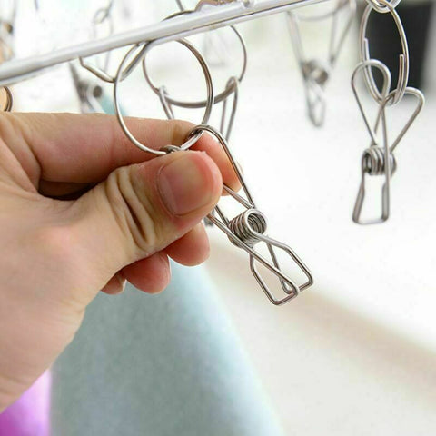 40/52/55 Pegs Stainless Steel Laundry Sock Underwear Clothes Dryer Rack Hanger