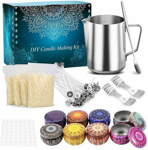 DIY Candle Making Kit Supplies Wax Melting Craft Pot Wicks Tool Set Gift 122PCS