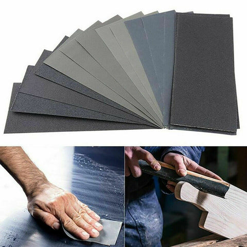 72PCS Sandpaper Mixed Wet And Dry Waterproof 400-3000 Grit Sheets Assorted Wood
