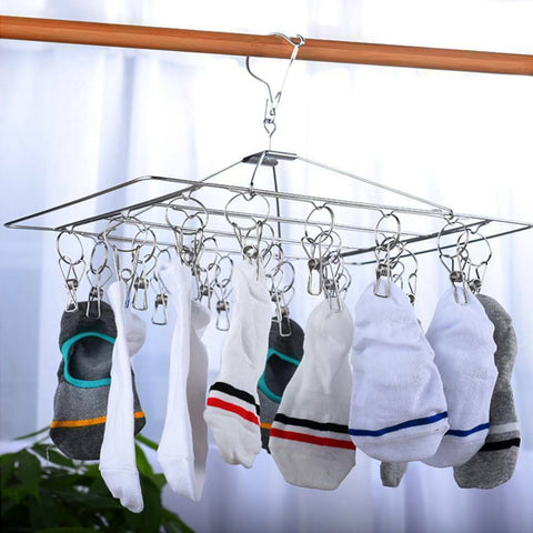 40/52/55 Pegs Stainless Steel Laundry Sock Underwear Clothes Dryer Rack Hanger
