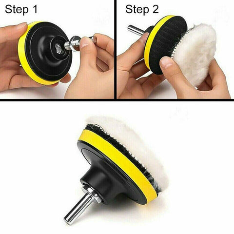 22pcs 3" Buffing Waxing Polishing Sponge Pads Kit Set For Car Polisher Drill