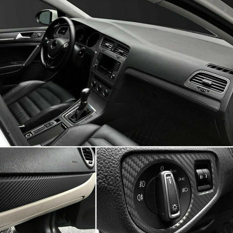 Gloss Black 4D 6D Carbon Fiber Vinyl Car Phone Laptop Wrap Sticker Film