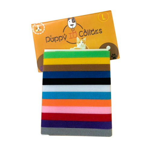 Pet Puppy Kitten 12 Colours Whelping ID Collar Bands Identification Collar Tags