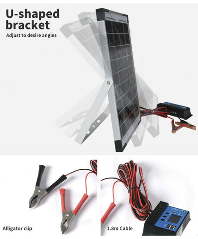 Solar 12V 10W Panel Kit MONO Caravan Home Regulator RV Camping Power Charging