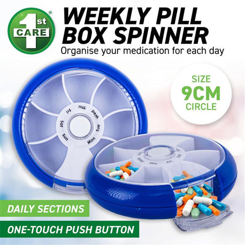 7-Day Pill Box Weekly Medication Organizer Container Medicine Holder Dispenser