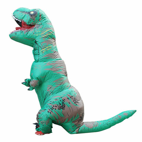 Child Inflatable Trex Dinosaur Costume Kids Boys Jurassic Blow Up T-Rex Green