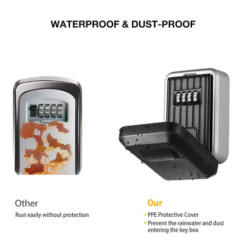 Wall Mounted Key Safe Box 4Digit Safe Outdoor Key Storag Organizer Password AU