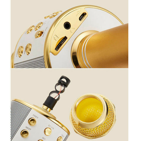 Karaoke Microphone Speaker Wireless Bluetooth Handheld Mic USB Player KTV WS858