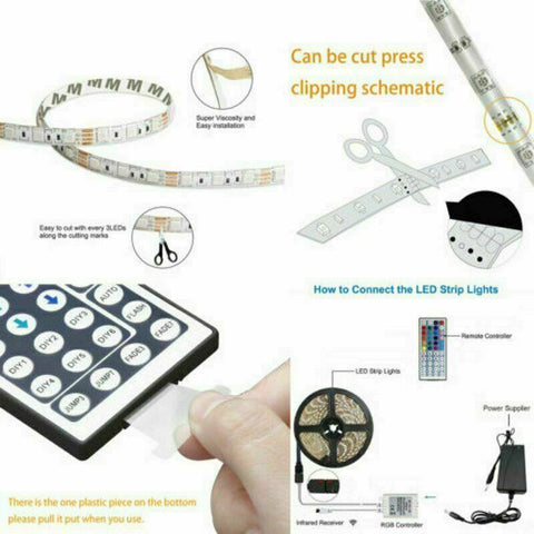 5M RGB 5050 LED Strip light SMD 44 Key Waterproof Remote 12V AU Power Full Kit