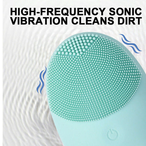 Silicone Face Cleansing Brush Electric Facial Cleanser Washing Massager Scrubber