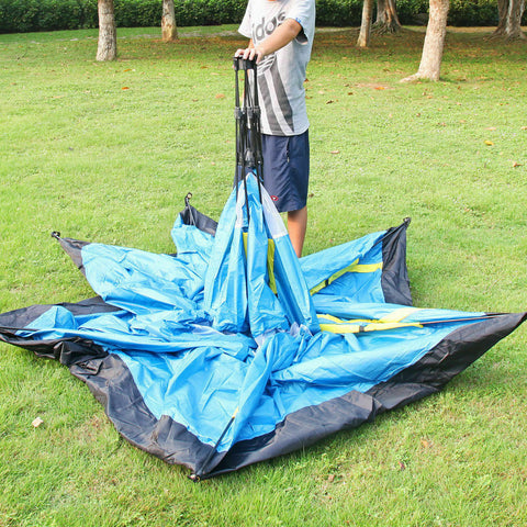 6 PERSON INSTANT POP UP T CAMPING TENT EASY SETS HIKING CAMPING OUTDOOR BLUE CAMO