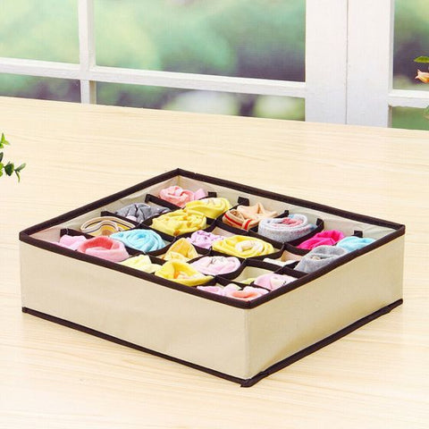 4 PCS/SET Grid Closet Organizer Foldable Storage Box Drawer Divider Kit