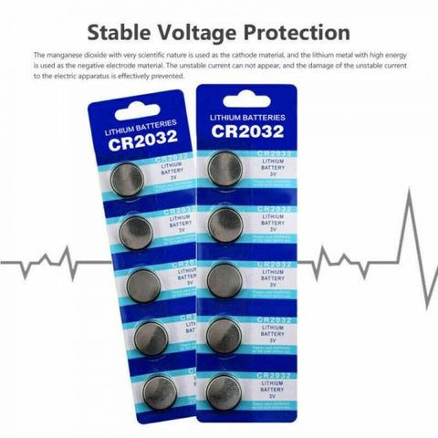CR2032 Battery 220mAh 3 Volt Lithium Battery Coin Button Cell 5PCS/CARD