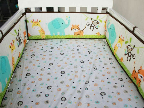 9PCS Zoo Animal Theme Crib Bedding Set Baby Boys Nursery Bedding Set