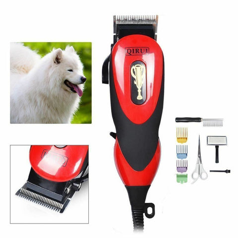 Cat Animal Hair Grooming Trimmer Electric Dog Pet Clipper Kit Blade Comb Set
