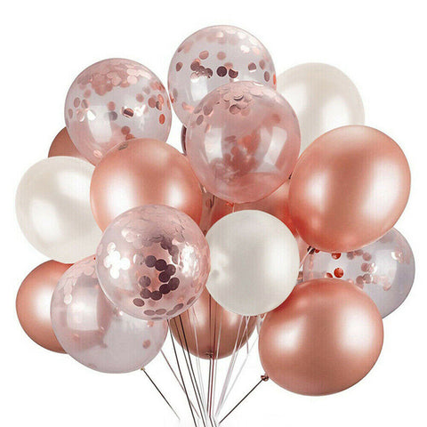 AU 20pcs Rose Gold Confetti Balloons For Birthday Marriage Party Decoration GIFT