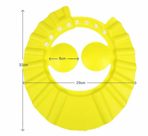 ADJUSTABLE BABY SHOWER CAP CHILDREN BATH HAT SHAMPOO SHIELD WASH HAIR EAR COVERS