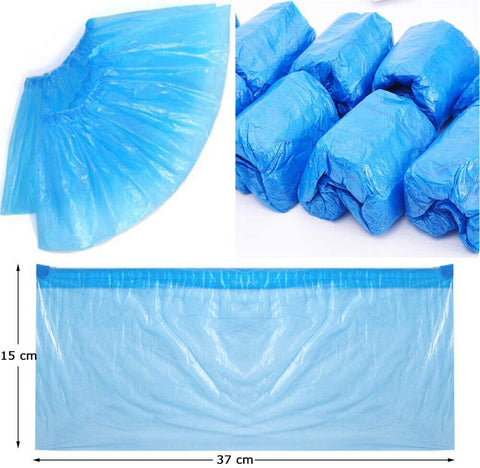 100PCS Disposable Plastic Shoe Covers Rain Overshoes Protector Waterproof Pack