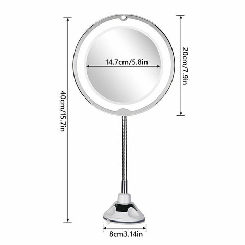 Magnifying Makeup Mirror With LED Light Cosmetic 360° Rotation Flexible AU
