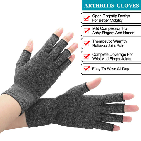 Compression Joint Finger Pain Arthritis Gloves Relief Hand Wrist Support Brace