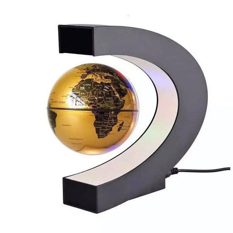 C Shape LED World Map Decoration Magnetic Levitation Floating Globe Light AU