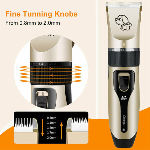Electric Dog Clipper Comb Set Hair Trimmer Blade Cat Pet Grooming Horse Cordless