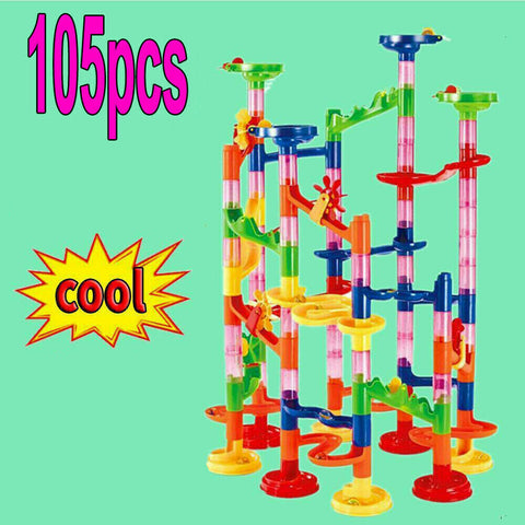105Pcs Marble Run Race Construction Maze Ball Track DIY Building Block Kids Toy