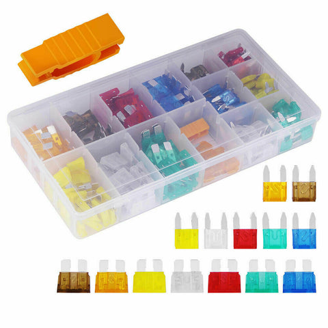 220pcs Assorted Mini Fuse Blade Fuses Set Auto Car Truck Assortment Kits ATM APM