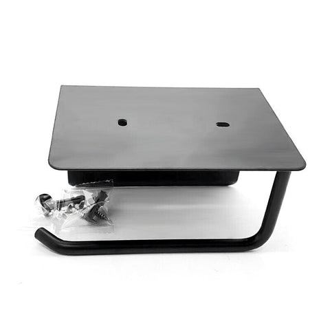 Toilet Paper Roll Stainless Steel Holder Storage + Phone Shelf Bathroom Washroom