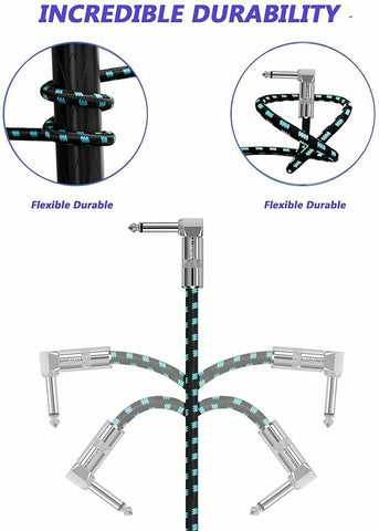 Electric Guitar Lead Cord Cable 6.35mm 1/4" Jacks