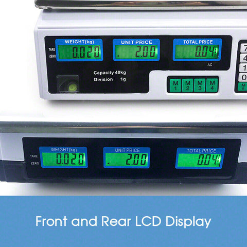 Kitchen Digital Electronic Scale 40KG Commercial Shop Weight Scales Food White