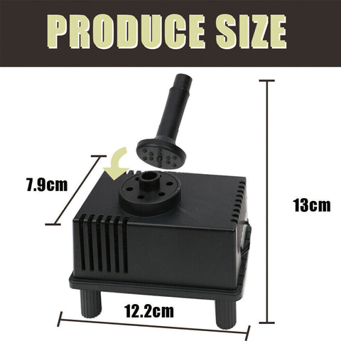 1.5W Solar Powered Water Pump Pond Garden Submersible Fountains w/ Sponge Filter