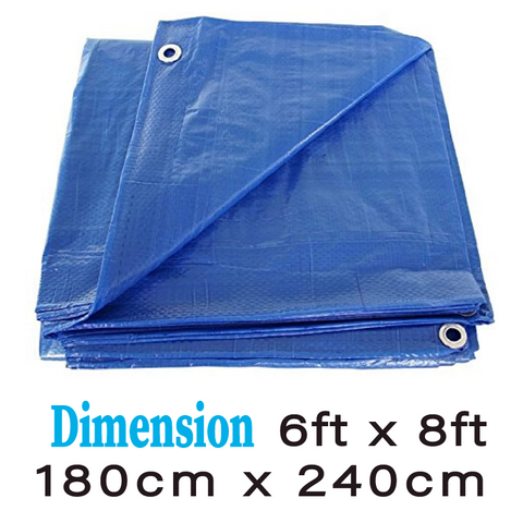 Blue Tarpaulin Tarp Canvas Waterprood Camping Poly Tarps Cover Sheet Truck UV PE