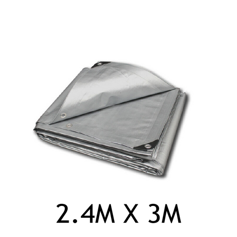 Grey Tarpaulin Tarp Canvas Waterprood Camping Poly Tarps Cover Sheet Truck UV PE